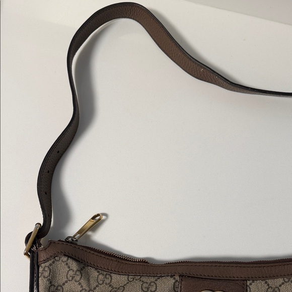 Gucci Ophidia Beige and Brown Shoulder Crossbody Bag with Green and Red Stripe - Picture 3 of 8